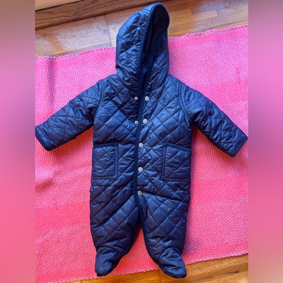Ralph Lauren Baby Quilted Snow Suit One Piece Size 3 Months Fleece Lined NWOT